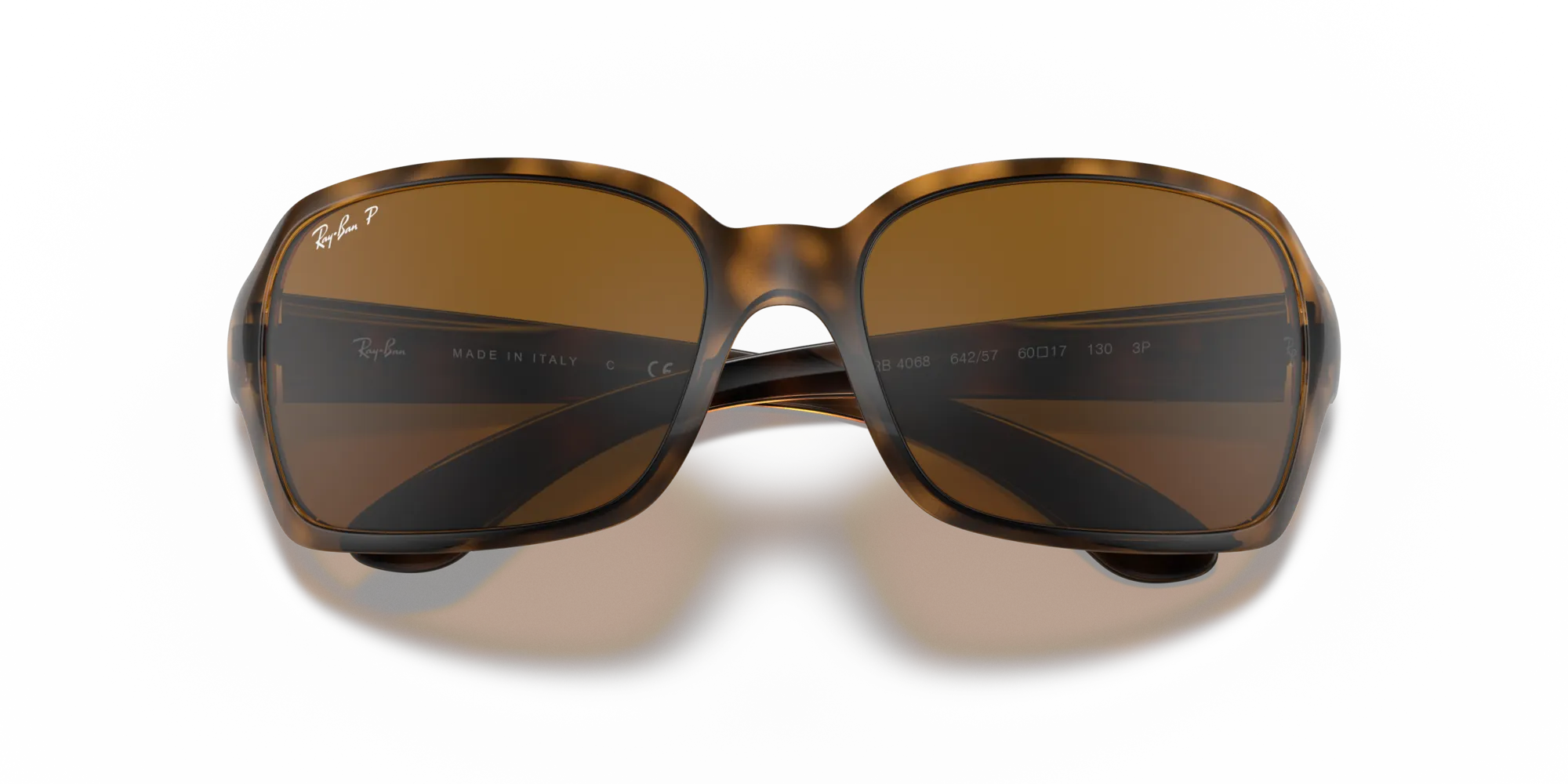Ray - Ban RB4068 RB4068 642/57 Occhiali da sole Iniettato Tartaruga Squadrata Polarizzata - immagine 2