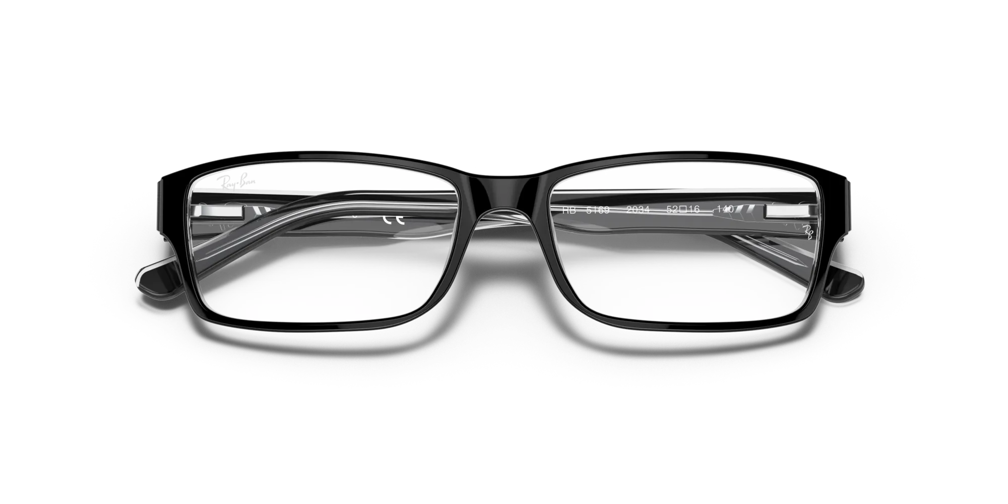 Ray - Ban RX5169 2034 Montature da vista Acetato Nero Trasparente Squadrata Normale - immagine 2