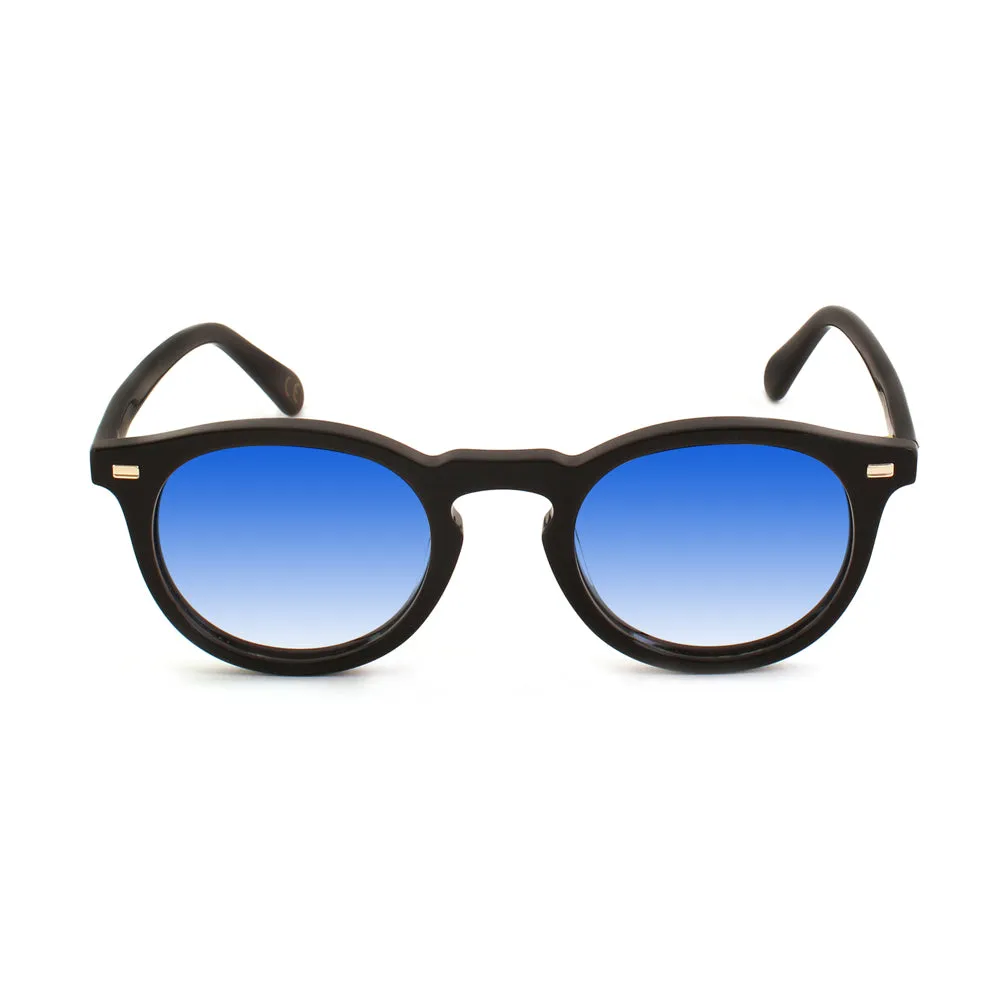 XLAB Tasmania 2.0 Occhiali da sole Acetato Blu striato Marrone Rotonda Polarizzata - immagine 2
