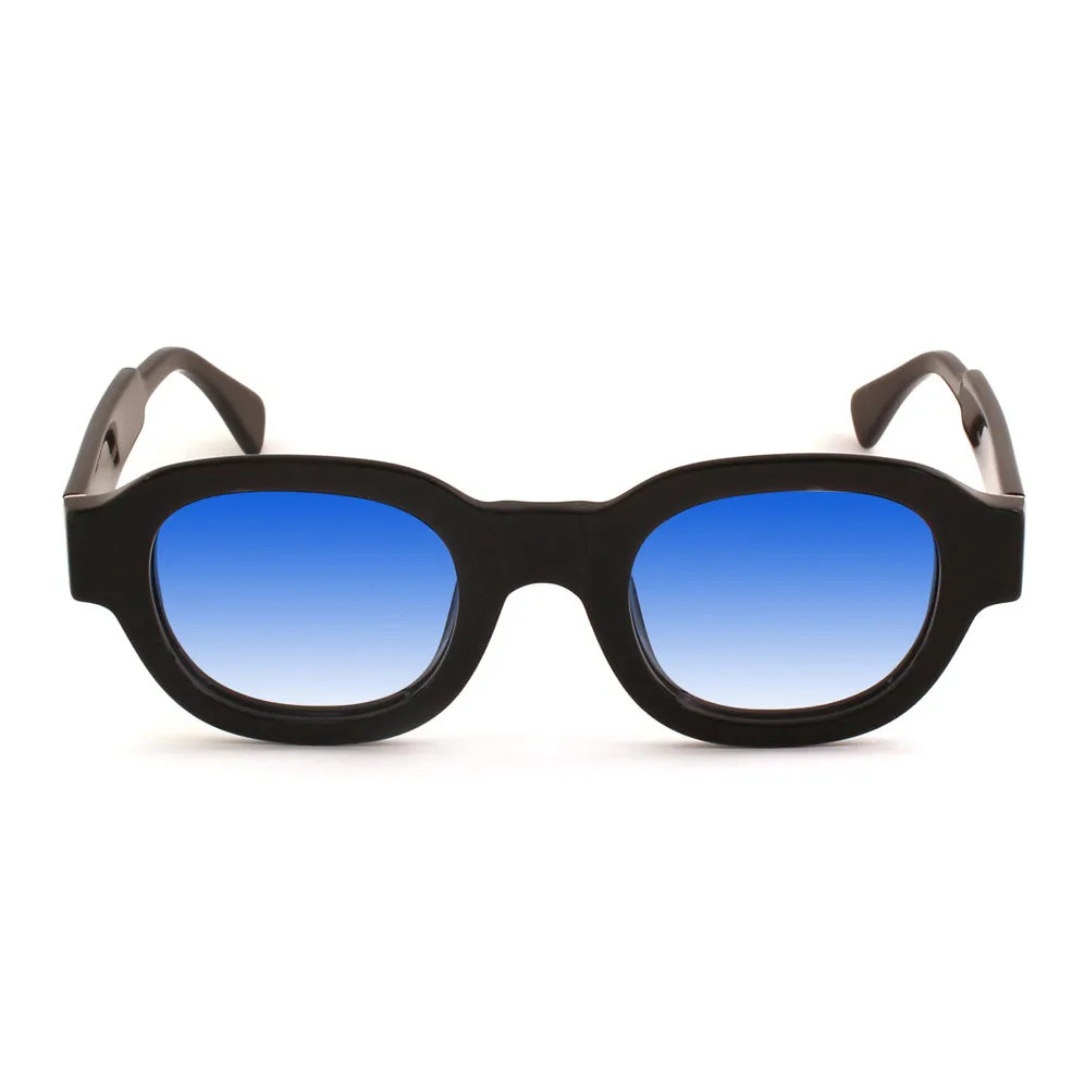 XLAB Sumbawa Occhiali da sole Acetato Nero Azzurro Squadrata Sfumato - immagine 2