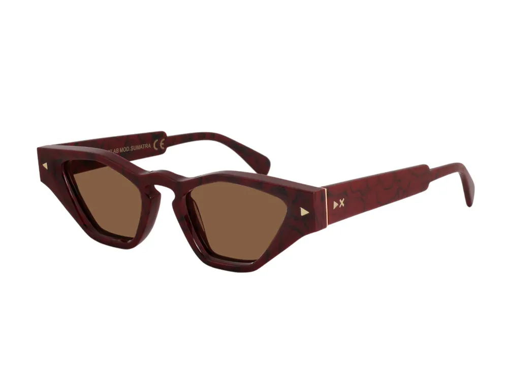 XLAB Sumatra Occhiali da sole Acetato Nero Azzurro Cat Eye Polarizzata - immagine 4