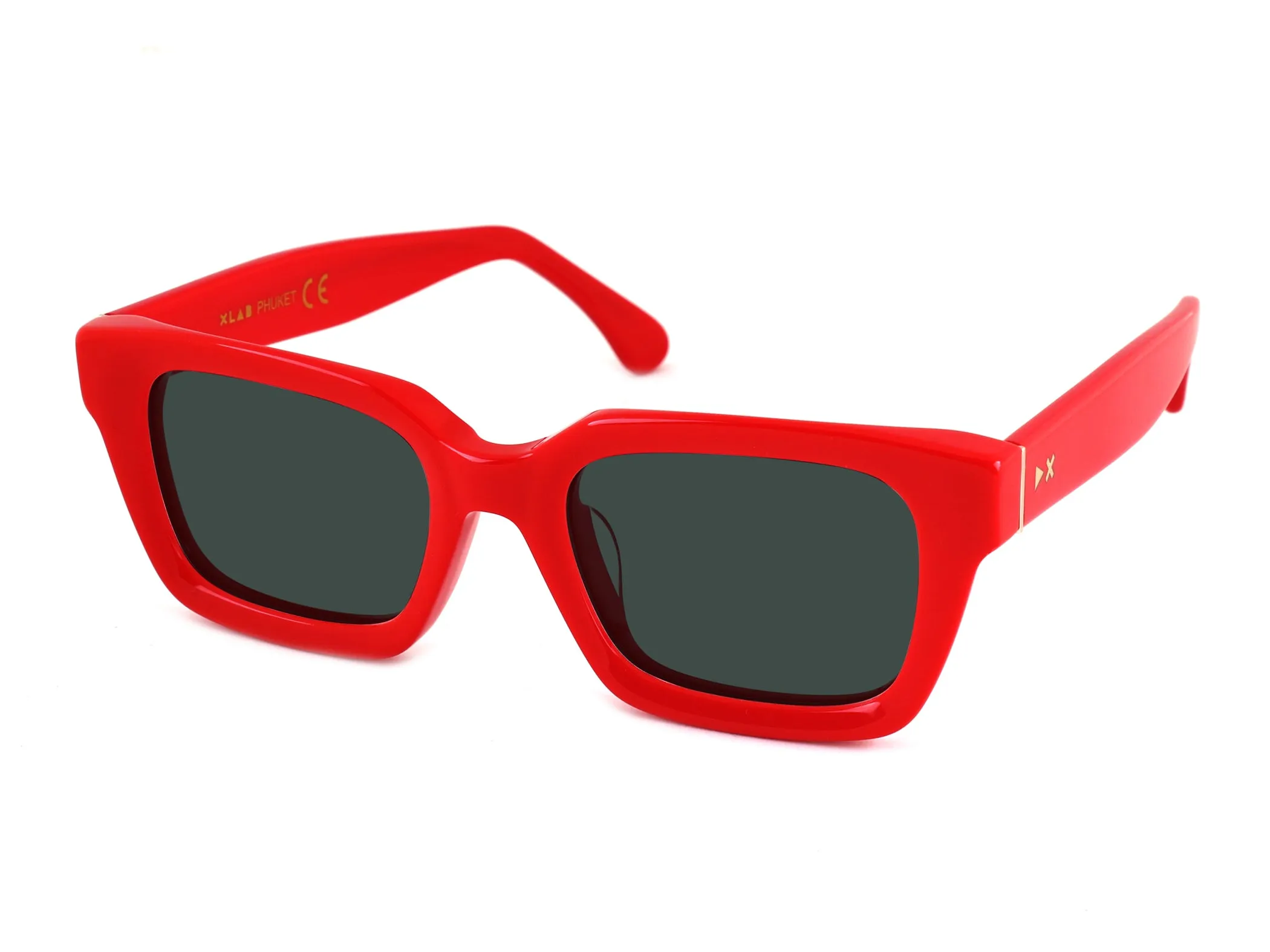 XLAB Phuket Occhiali da sole Acetato Tartaruga Azzurro Squadrata Sfumato - immagine 2
