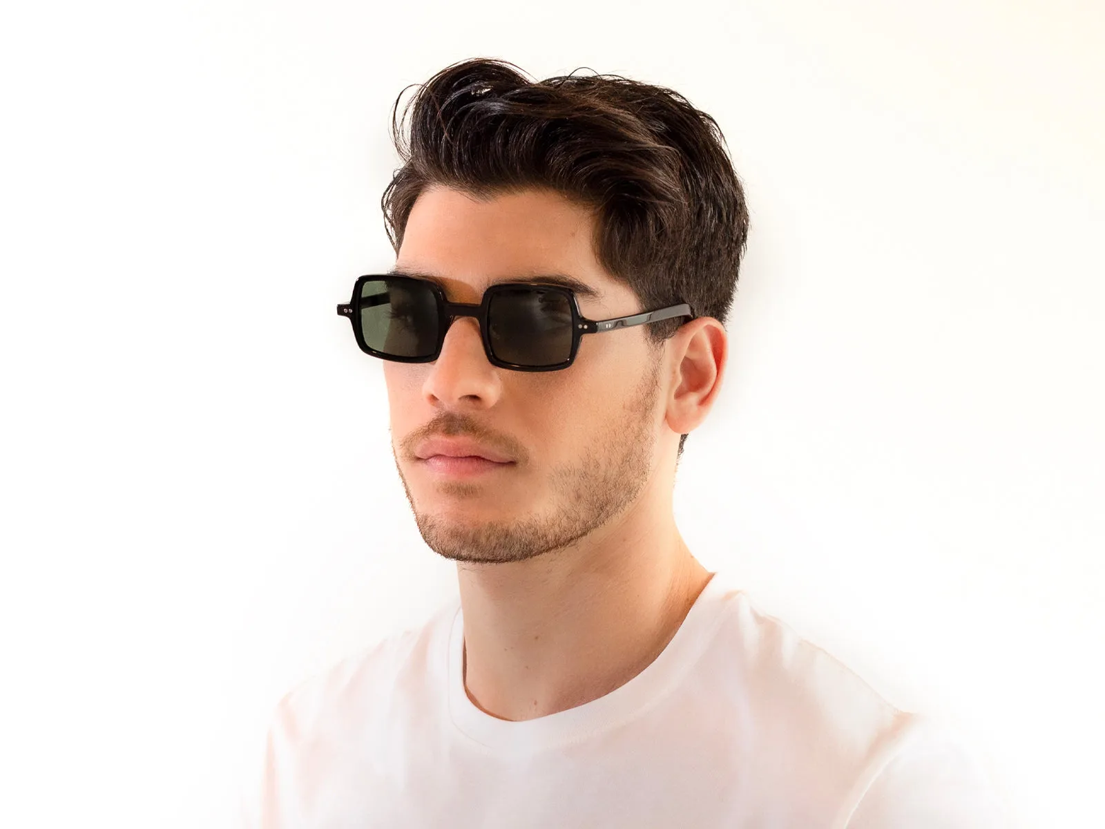 XLAB Santorini Occhiali da sole Acetato Nero Verde G15 Squadrata Polarizzata - immagine 3