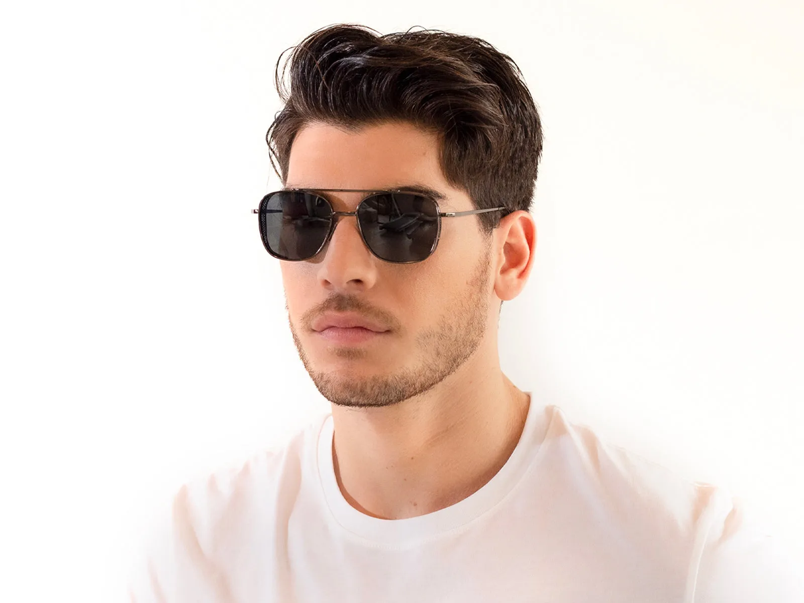 XLAB Unisex CRETA Occhiali da sole Metallo Argento Blu Pilot Polarizzata - immagine 3