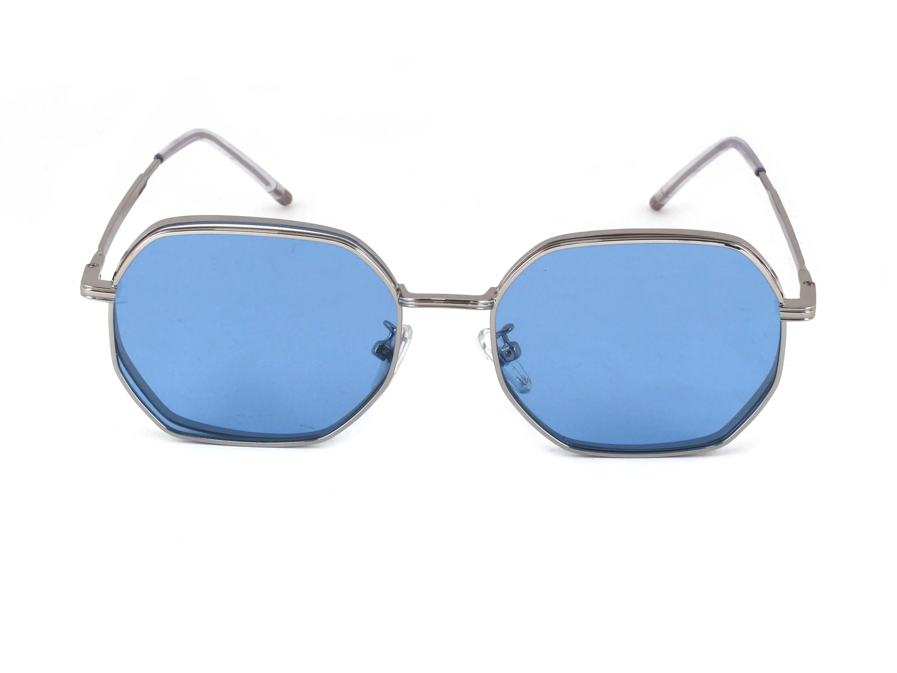 XLAB Unisex Capri Occhiali da sole Metallo Argento Argento Geometrica Polarizzata Specchiato - immagine 2