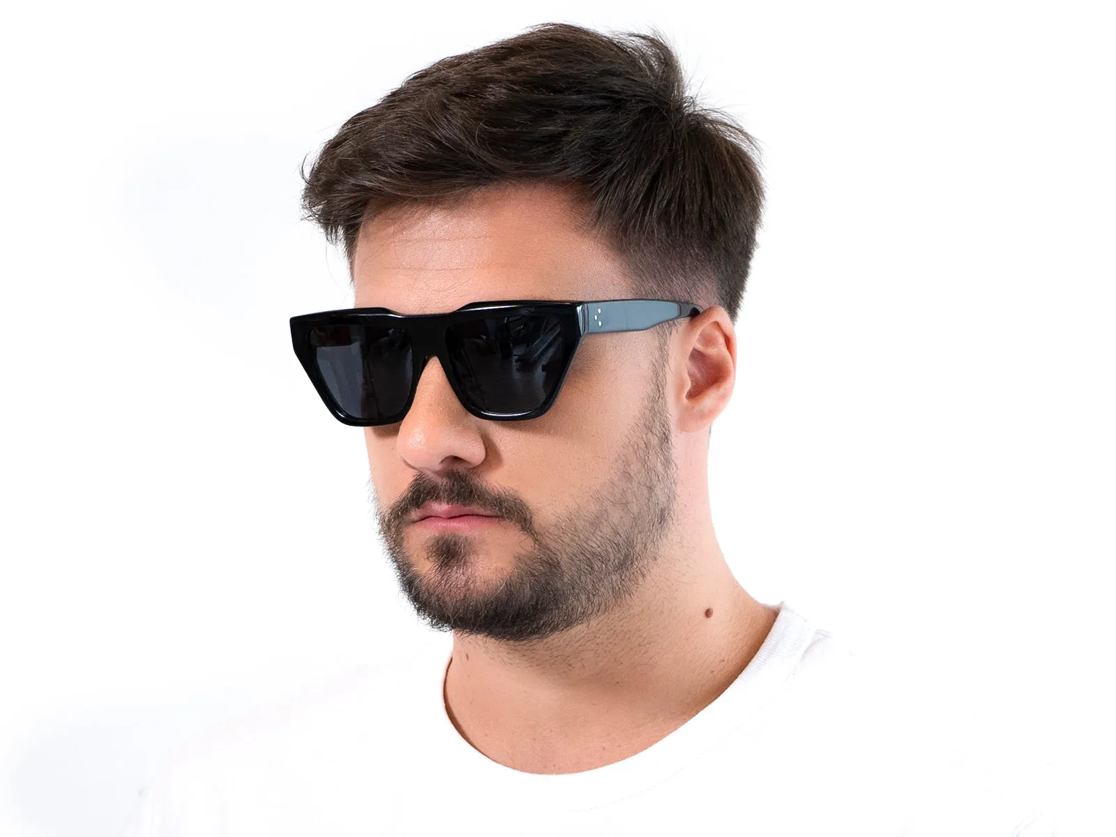 XLAB Unisex CAPRERA Occhiali da sole Acetato Nero Fumo Oversize Polarizzata - immagine 3