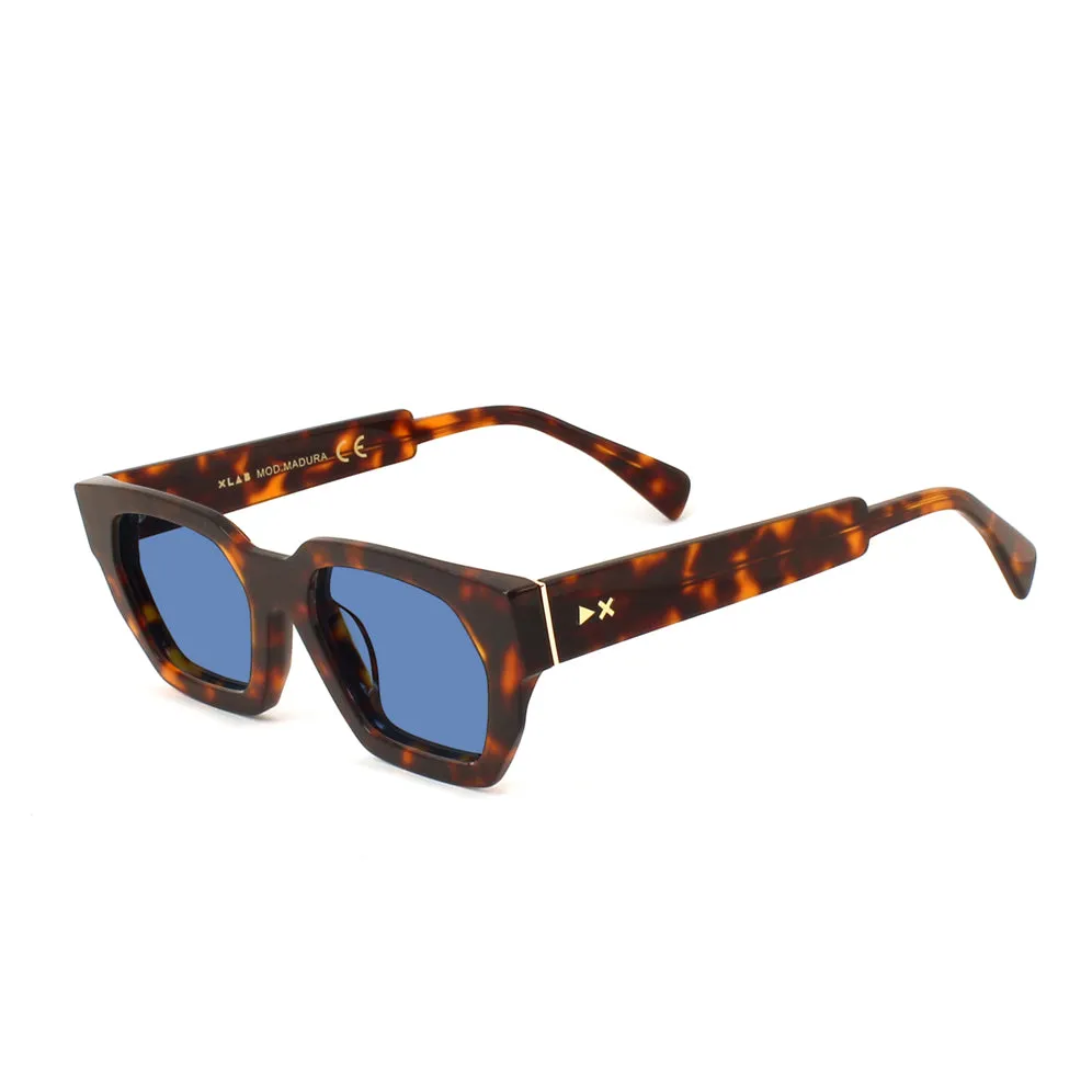 XLAB Madura Occhiali da sole Acetato Bordeaux Marrone Geometrica Polarizzata - immagine 4