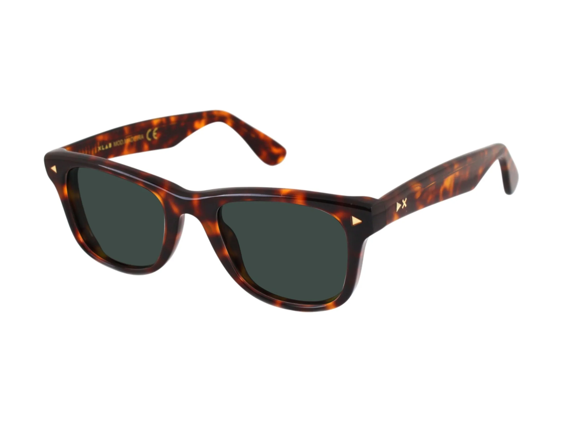 XLAB Madeira Occhiali da sole Acetato Nero Azzurro Squadrata Sfumato - immagine 3