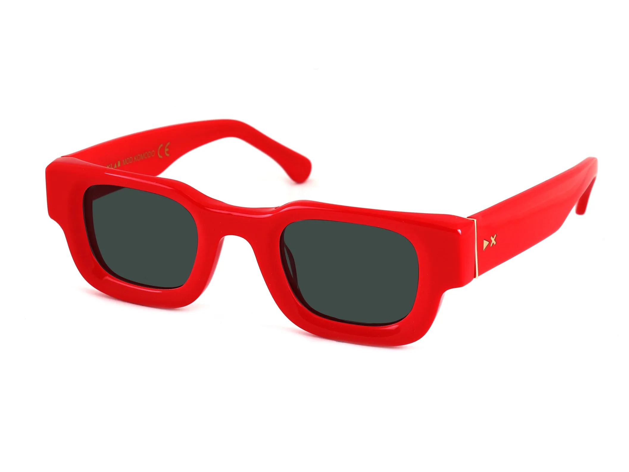 XLAB Komodo Occhiali da sole Acetato Tartaruga-rosso Azzurro Squadrata Sfumato - immagine 2