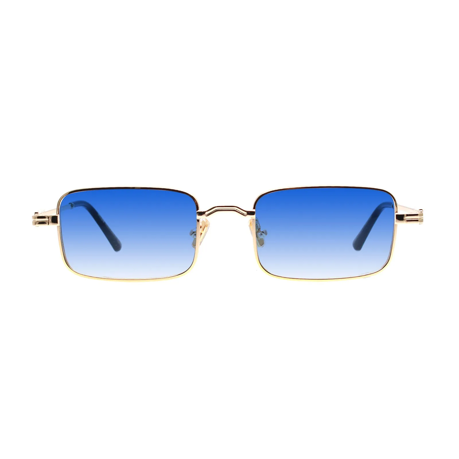 XLAB Unisex KAPITI Occhiali da sole Metallo Oro Azzurro Squadrata Polarizzata - immagine 2