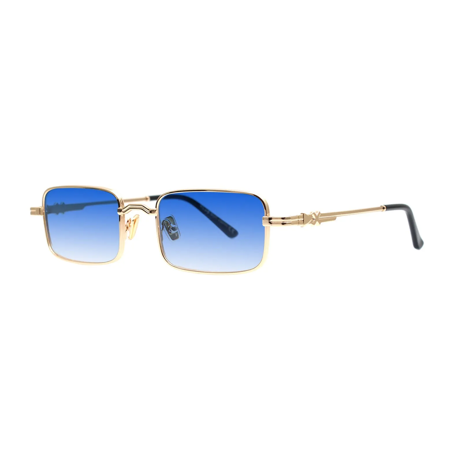 XLAB Unisex KAPITI Occhiali da sole Metallo Oro Marrone Squadrata Polarizzata - immagine 1