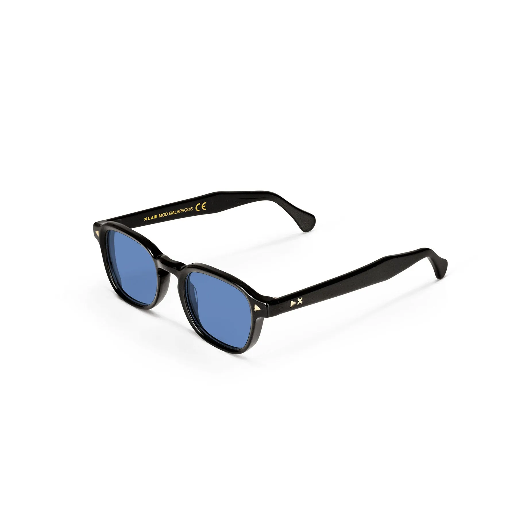 XLAB Galapagos Occhiali da sole Acetato Blu striato Azzurro Pantos Polarizzata - immagine 1