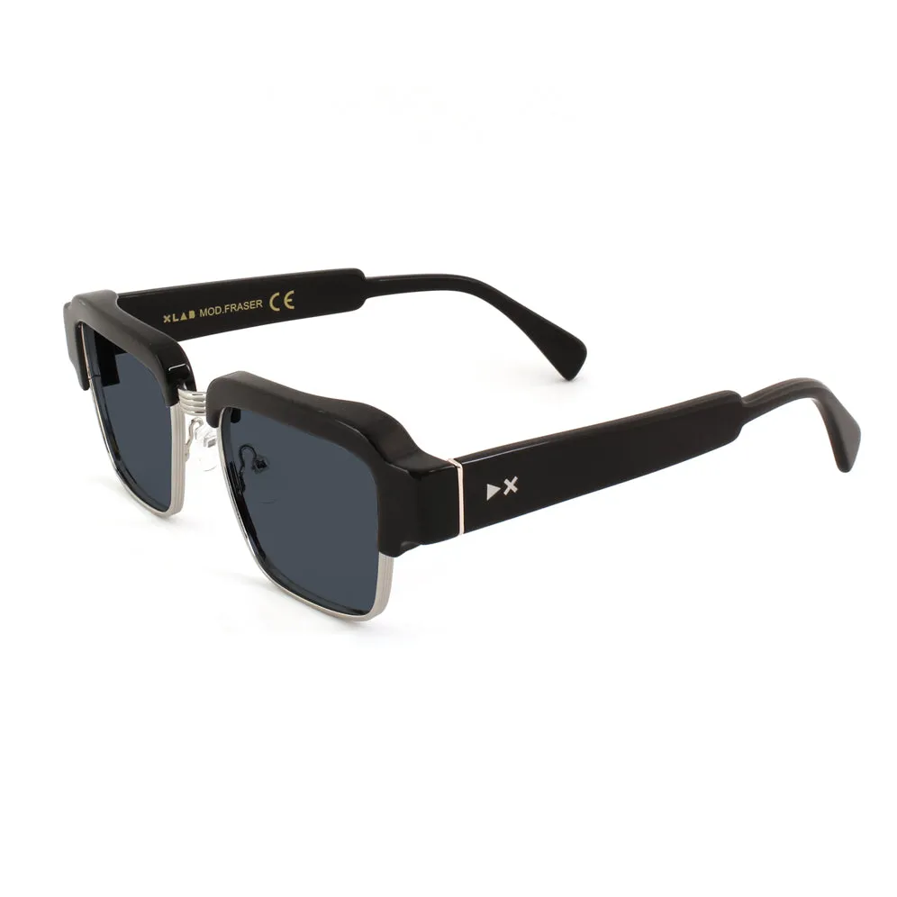 XLAB Fraser Occhiali da sole Acetato Havana / Oro Azzurro Squadrata Normale Sfumato - immagine 4