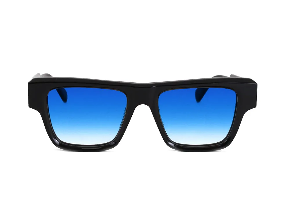 XLAB Carney Occhiali da sole Acetato Giallo opaco Azzurro Squadrata Polarizzata - immagine 2