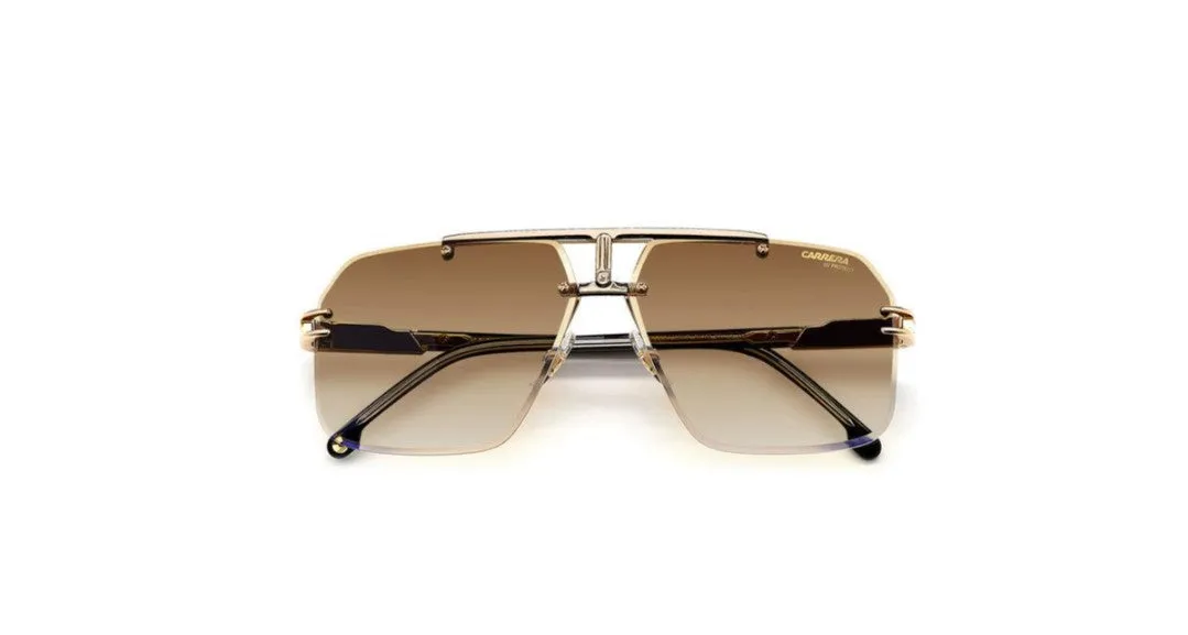 Carrera CARRERA 1054/S 2M2/86 Occhiali da sole Metallo Oro / Nero Marrone Squadrata Sfumato - immagine 3