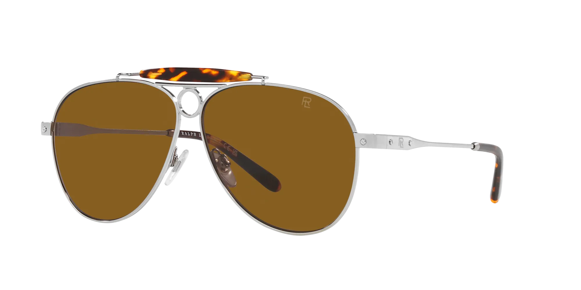 Ralph Lauren RL7078 THE COUNRTYMAN 900133 Occhiali da sole Metallo Argento Marrone Pilot Normale - immagine 3