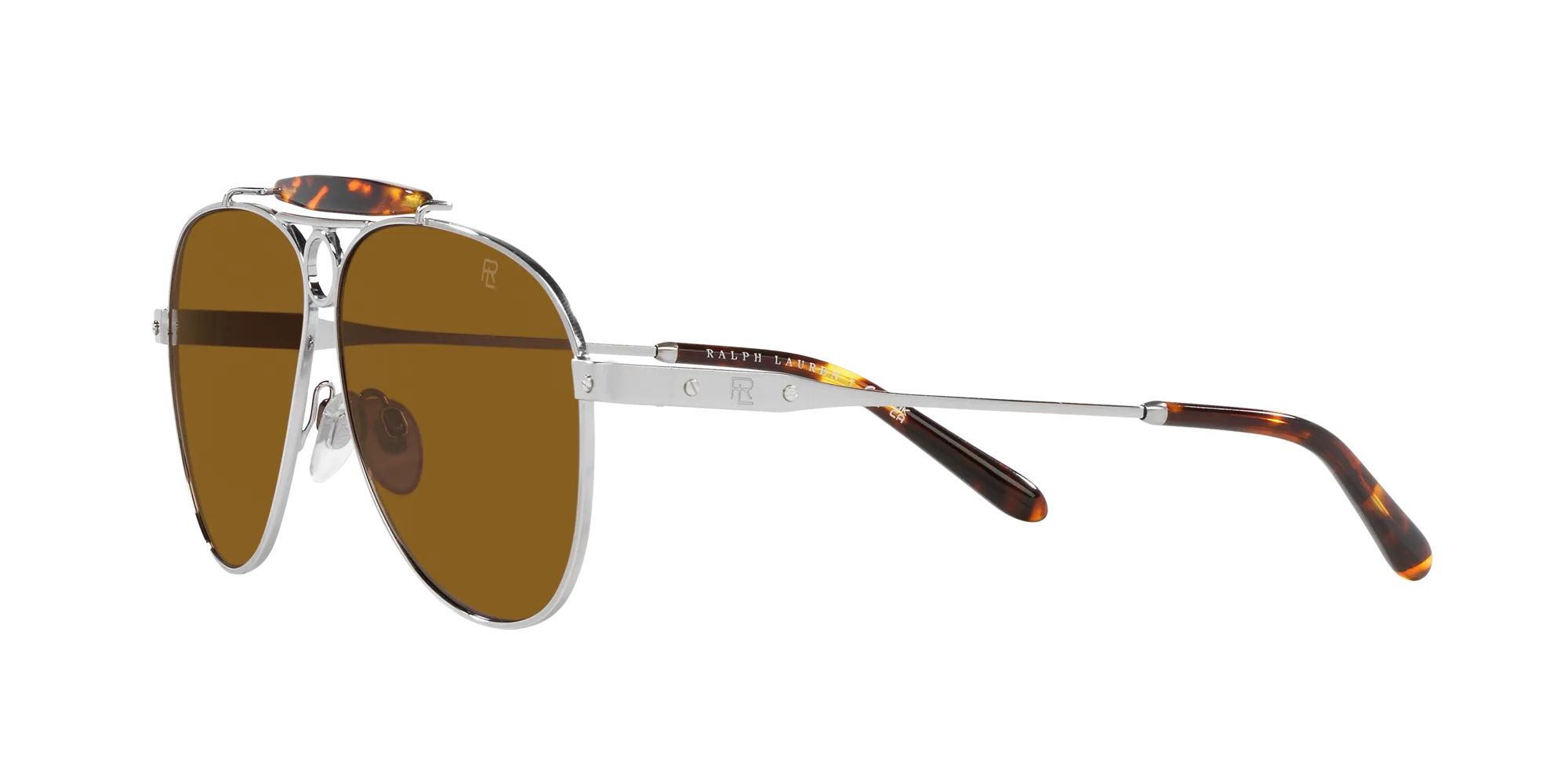 Ralph Lauren RL7078 THE COUNRTYMAN 900133 Occhiali da sole Metallo Argento Marrone Pilot Normale - immagine 4