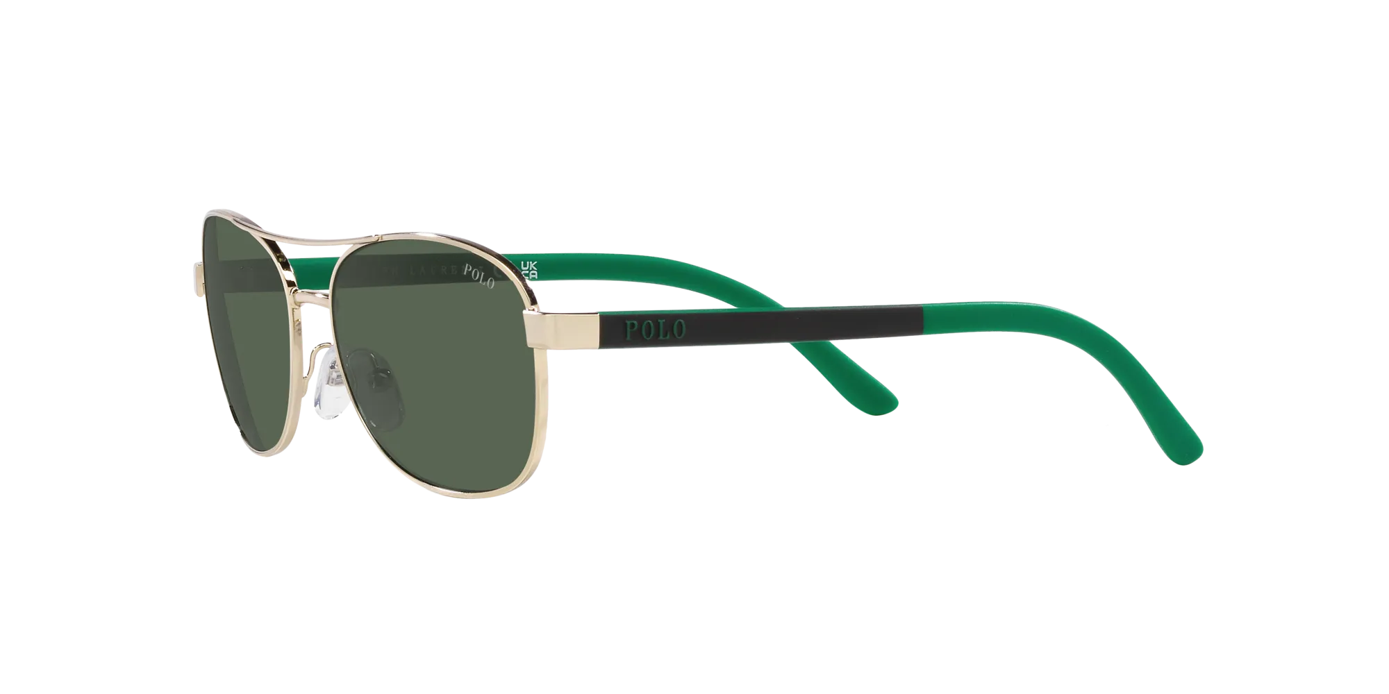 Polo Ralph Lauren PP9002 942571 Occhiali da sole Metallo Oro Verde Pilot Normale - immagine 4