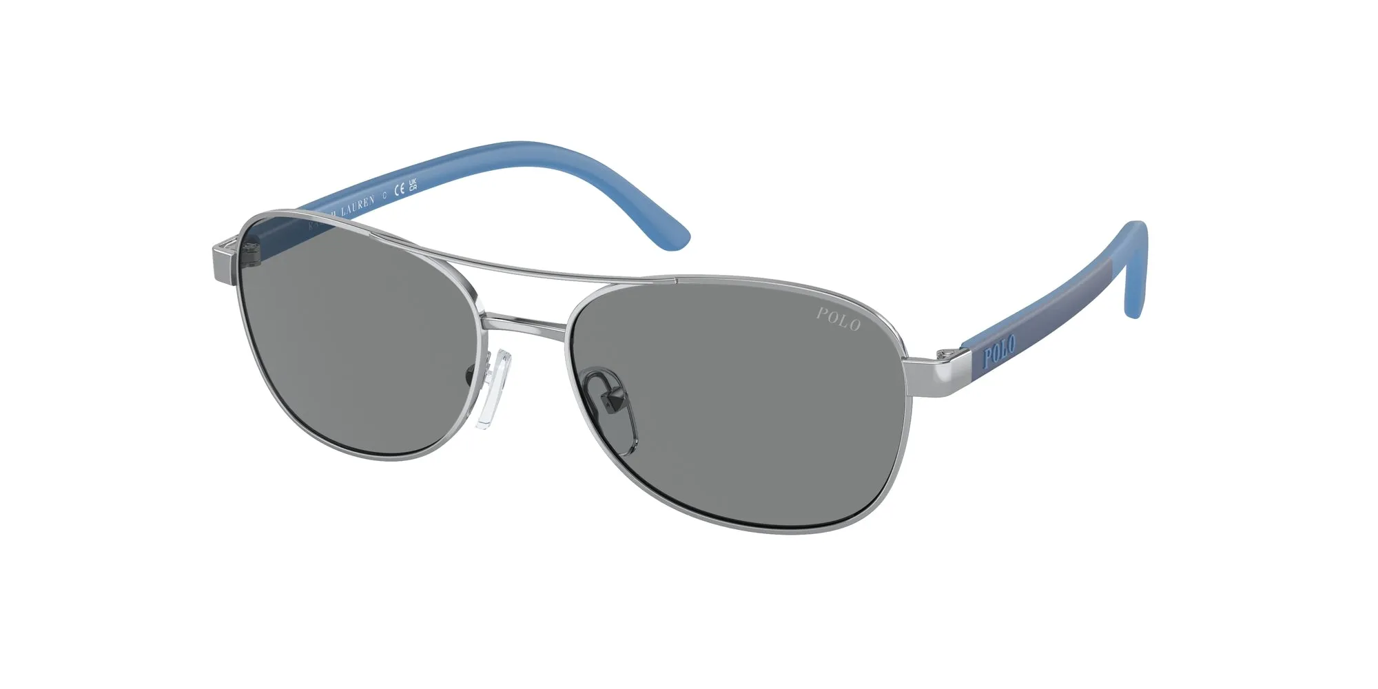 Polo Ralph Lauren PP9002 939287 Occhiali da sole bambino Metallo Argento Grigio Pilot Normale - immagine 1