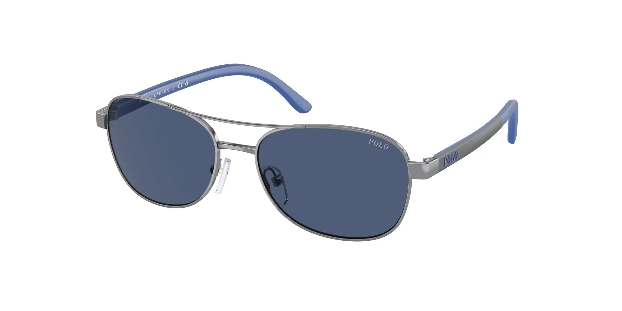 Polo Ralph Lauren PP9002 926180 Occhiali da sole bambino Metallo Grigio Blu Pilot Normale - immagine 1
