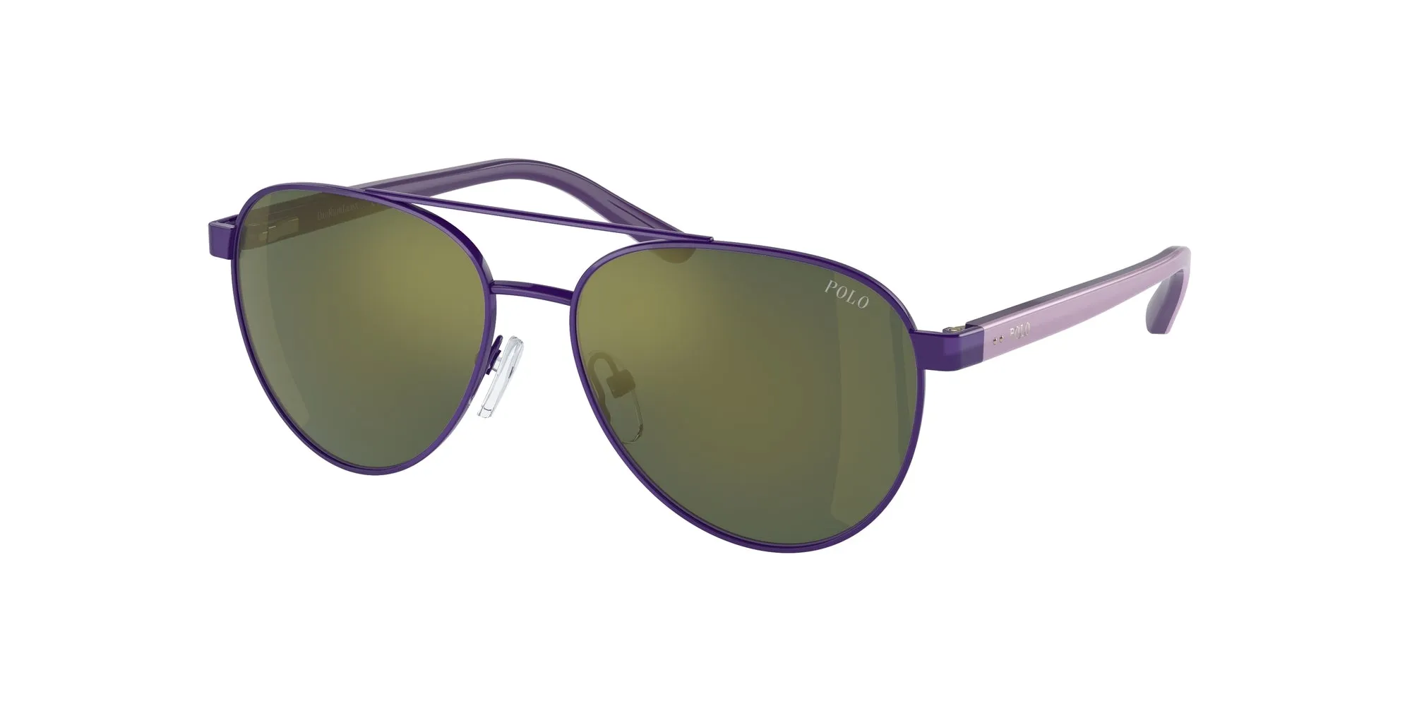 Polo Ralph Lauren PP9001 94596R Occhiali da sole bambino Metallo Viola Verde Pilot Specchiate - immagine 1