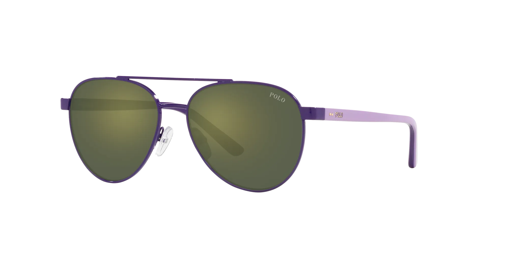 Polo Ralph Lauren PP9001 94596R Occhiali da sole bambino Metallo Viola Verde Pilot Specchiate - immagine 3