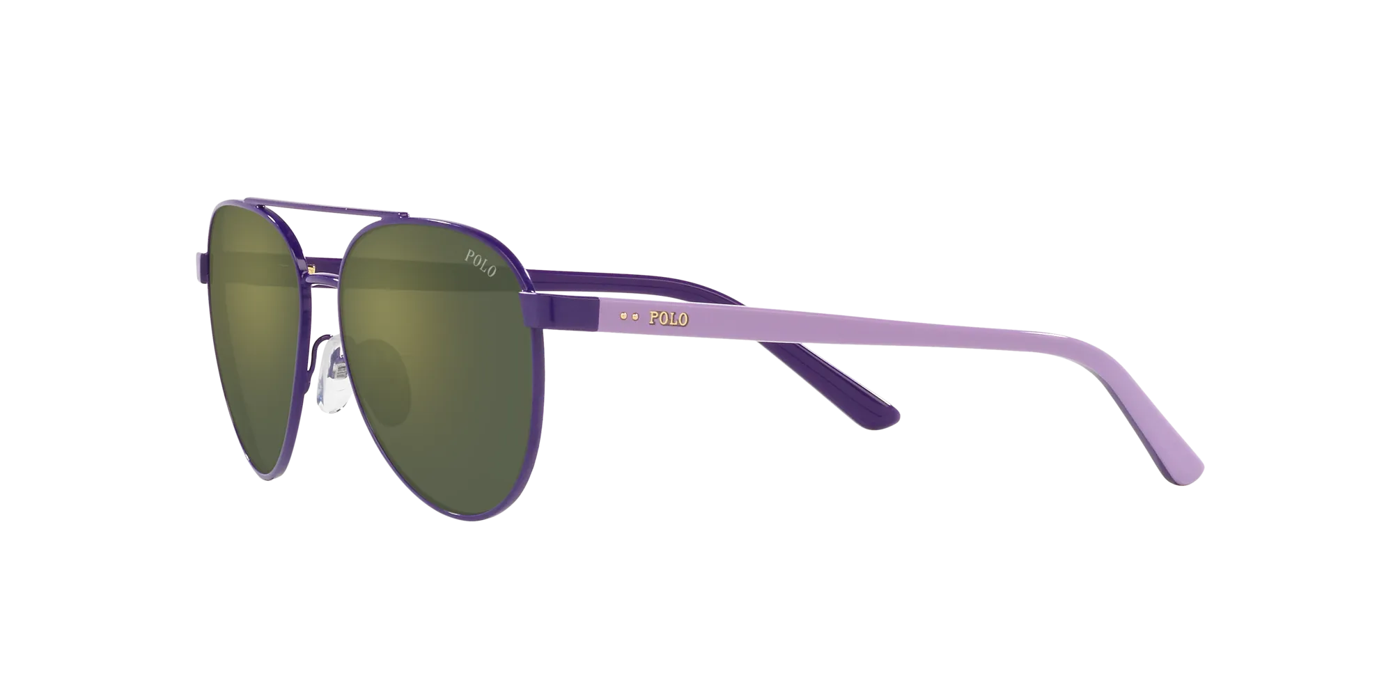 Polo Ralph Lauren PP9001 94596R Occhiali da sole bambino Metallo Viola Verde Pilot Specchiate - immagine 4