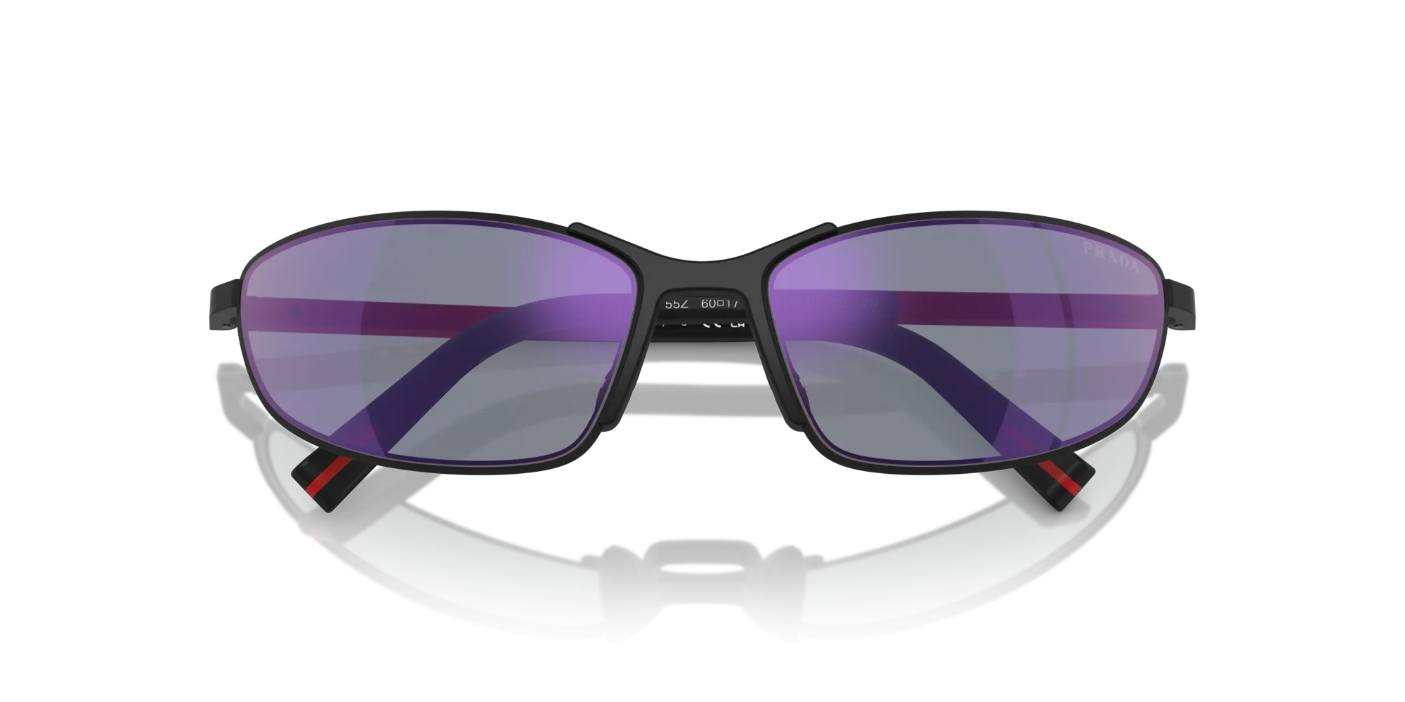 Prada Linea Rossa PS 55ZS DG010J Occhiali da sole Metallo Nero Blu Geometrica Normale - immagine 2