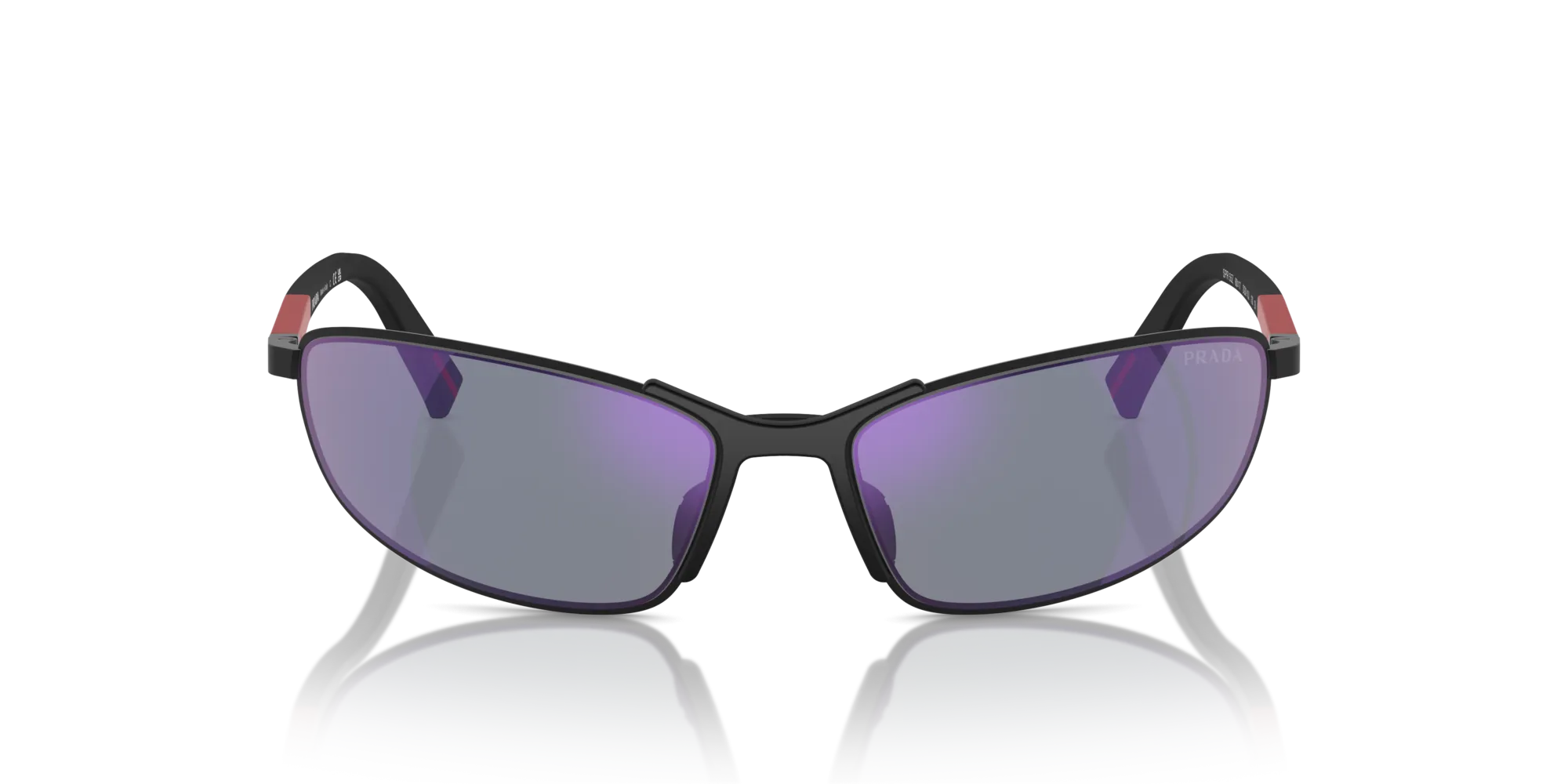 Prada Linea Rossa PS 55ZS DG010J Occhiali da sole Metallo Nero Blu Geometrica Normale - immagine 3