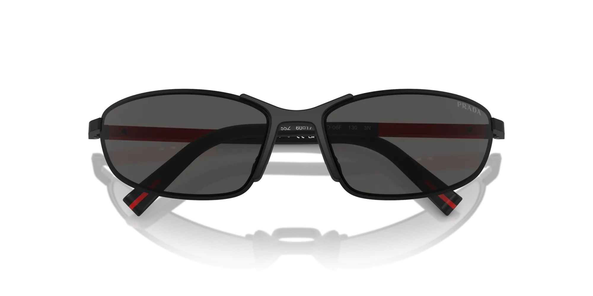 Prada Linea Rossa PS 55ZS 1BO06F Occhiali da sole Metallo Nero Grigio Geometrica Normale - immagine 2