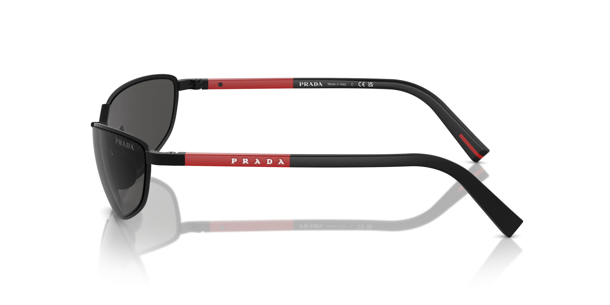 Prada Linea Rossa PS 55ZS 1BO06F Occhiali da sole Metallo Nero Grigio Geometrica Normale - immagine 4