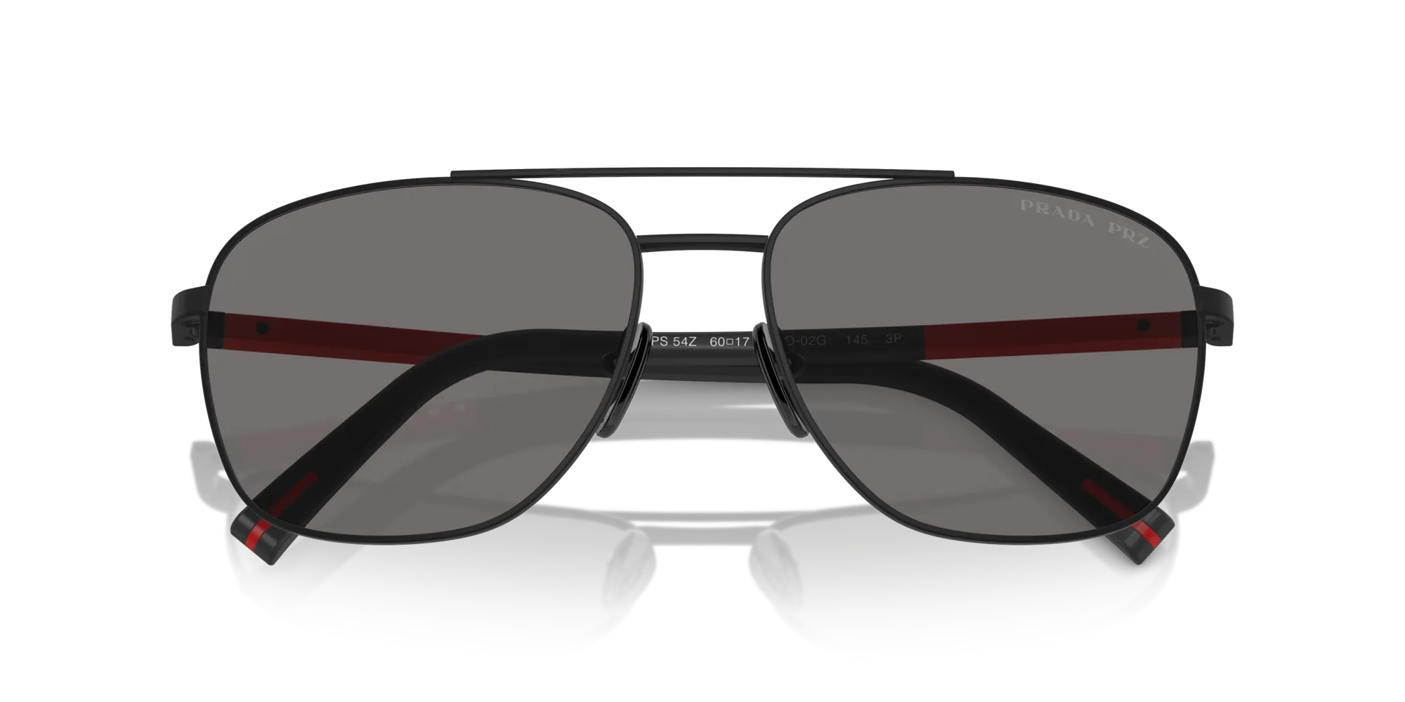 Prada Linea Rossa PS 54ZS 1BO02G Occhiali da sole Acciaio Nero Grigio Rotonda Polarizzata - immagine 2