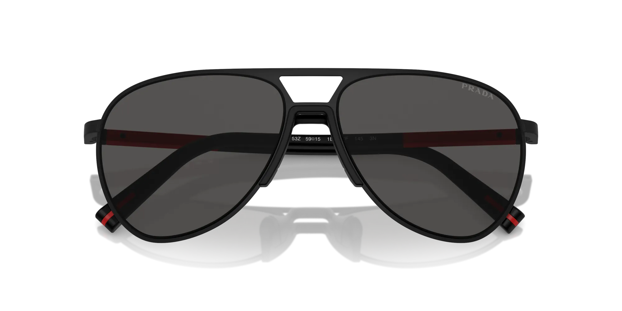 Prada Linea Rossa PS 53ZS 1BO06F Occhiali da sole Metallo Nero Grigio Pilot Normale - immagine 2