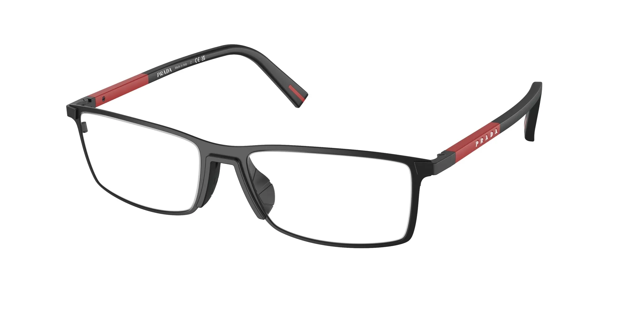Prada Linea Rossa PS 53QV 1BO1O1 Montature da vista Metallo Nero Squadrata Normale - immagine 1