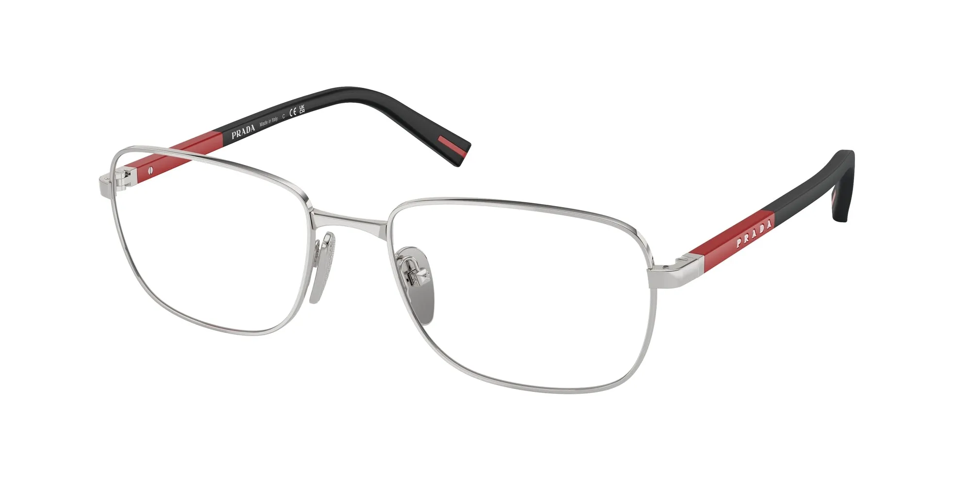 Prada Linea Rossa PS 52QV 1BC1O1 Montature da vista Metallo Argento Pillow Normale - immagine 1