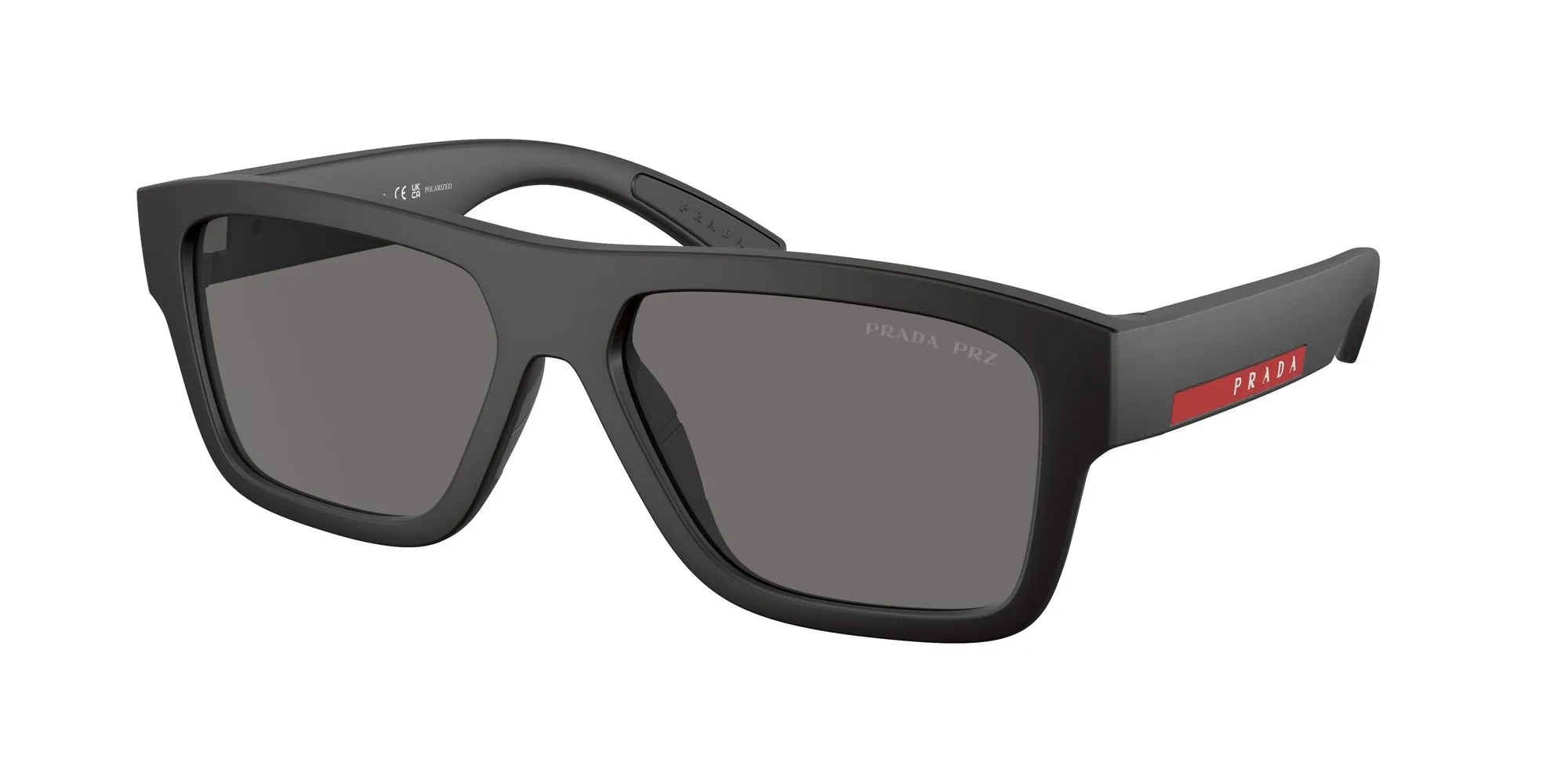 Prada Linea Rossa PS 04ZS DG002G Occhiali da sole Iniettato Nero Grigio Squadrata Polarizzata - immagine 1