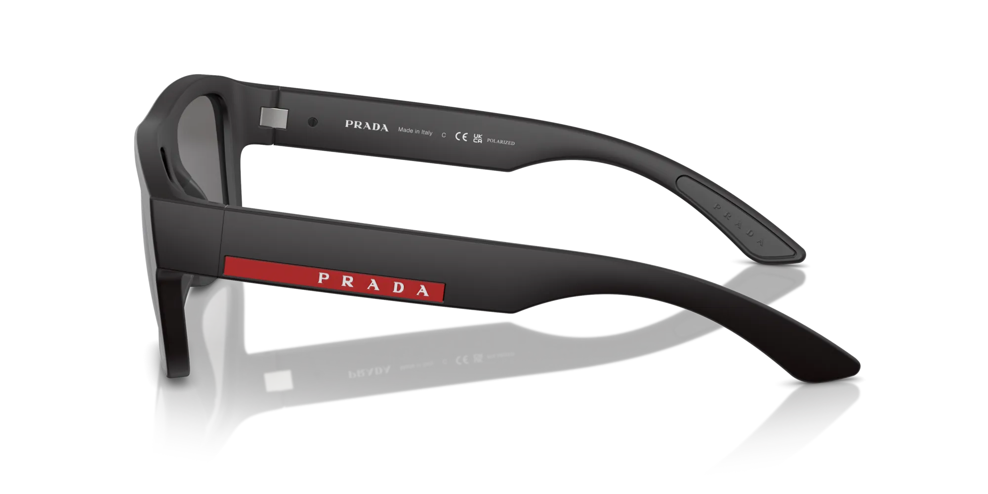 Prada Linea Rossa PS 04ZS DG002G Occhiali da sole Iniettato Nero Grigio Squadrata Polarizzata - immagine 4