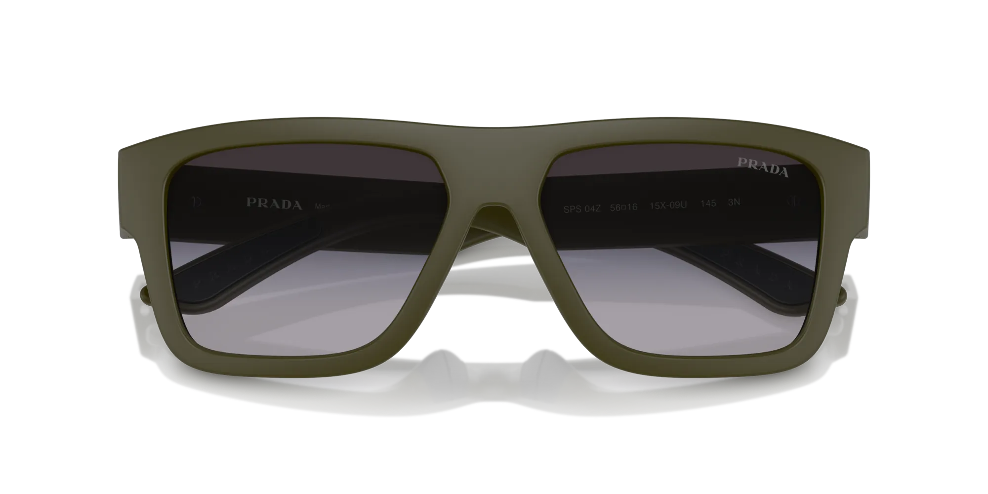Prada Linea Rossa PS 04ZS 15X09U Occhiali da sole Iniettato Verde Grigio Squadrata Normale Sfumato - immagine 2