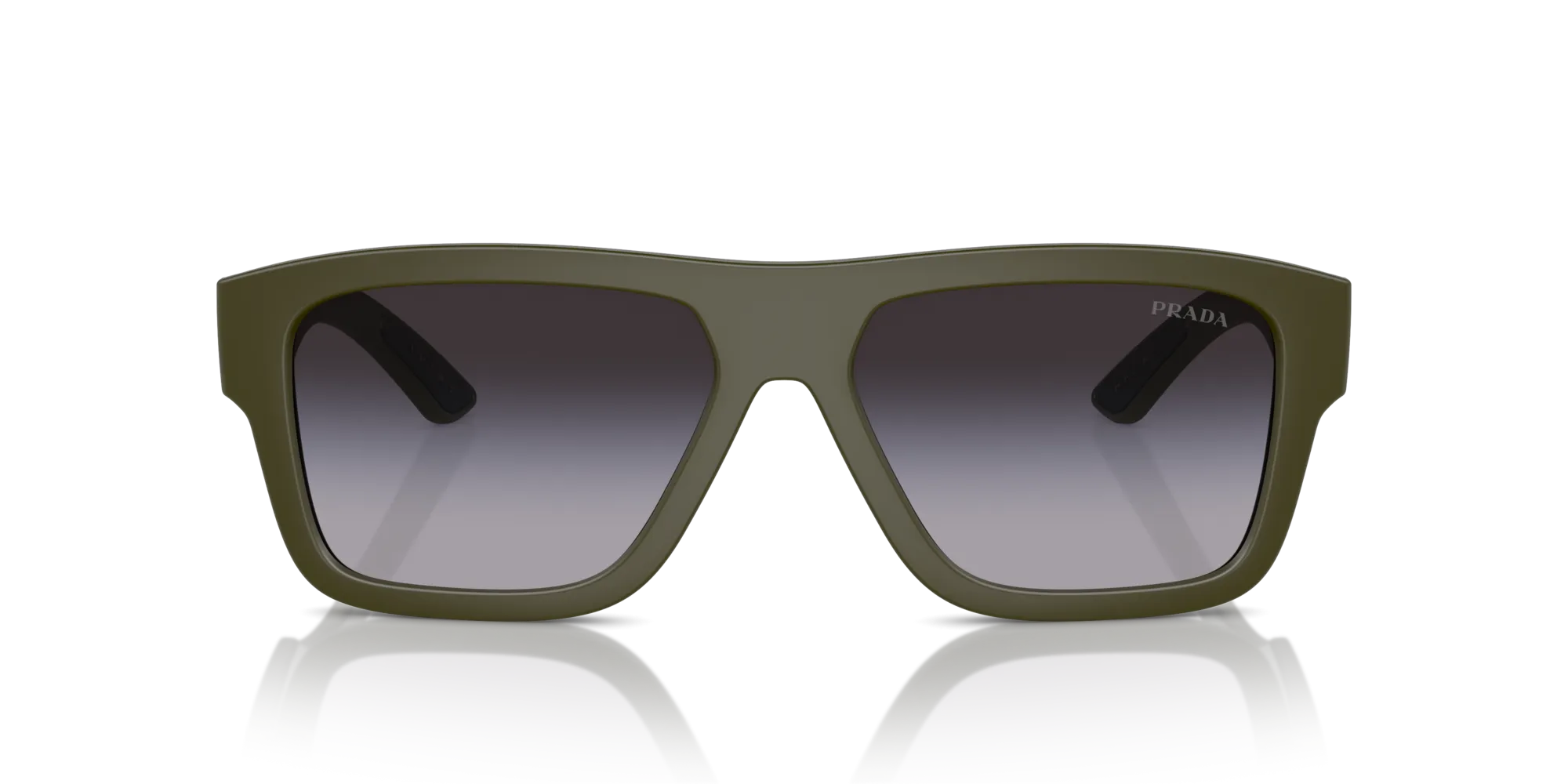 Prada Linea Rossa PS 04ZS 15X09U Occhiali da sole Iniettato Verde Grigio Squadrata Normale Sfumato - immagine 3