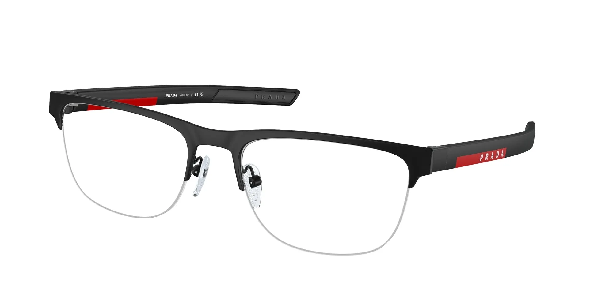 Prada Linea Rossa PS 51QV 1BO1O1 Montature da vista Metallo Nero Geometrica Normale - immagine 1