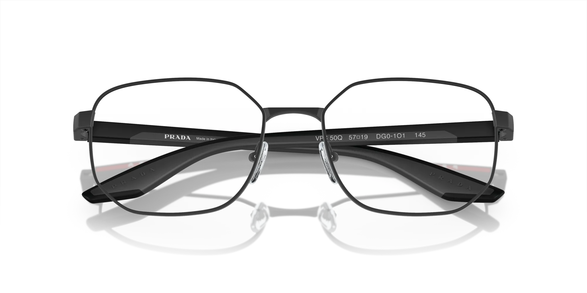 Prada Linea Rossa PS 50QV DG01O1 Montature da vista Metallo Nero Trasparente Geometrica Normale - immagine 2