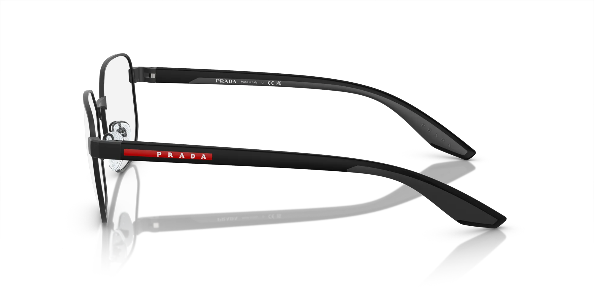 Prada Linea Rossa PS 50QV DG01O1 Montature da vista Metallo Nero Trasparente Geometrica Normale - immagine 4