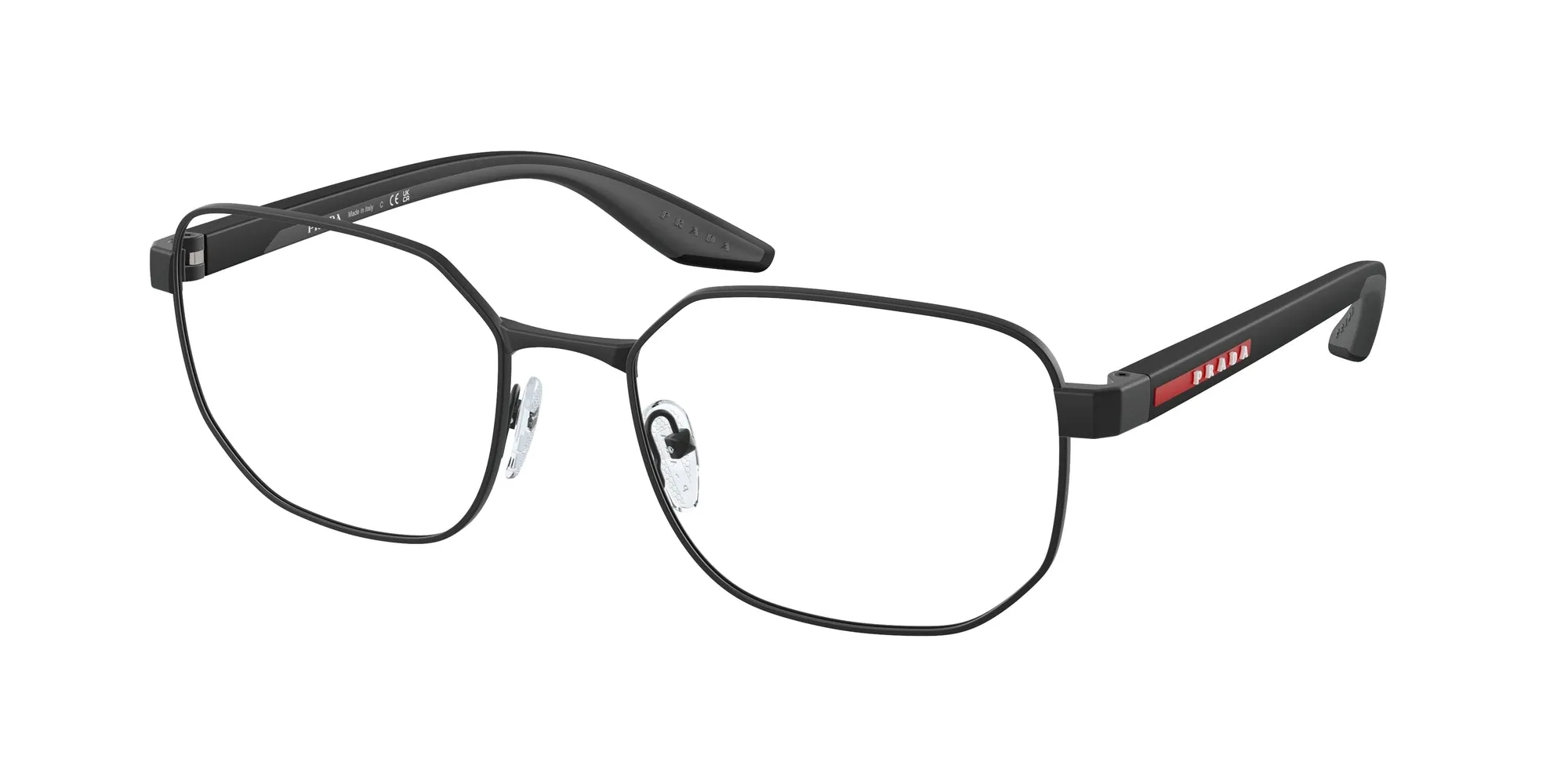 Prada Linea Rossa PS 50QV DG01O1 Montature da vista Metallo Nero Geometrica Normale - immagine 1