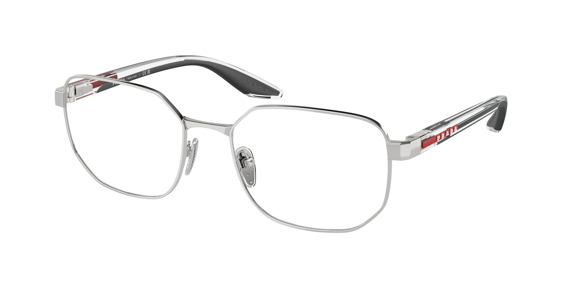 Prada Linea Rossa PS 50QV 1BC1O1 Montature da vista Metallo Argento Geometrica Normale - immagine 1