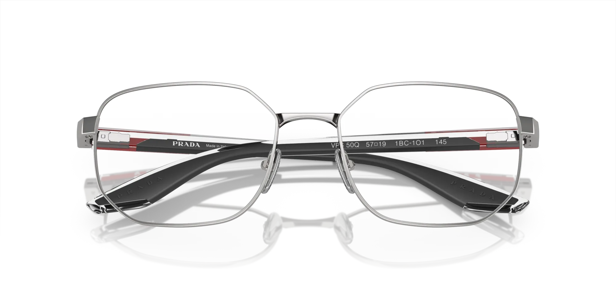 Prada Linea Rossa PS 50QV 1BC1O1 Montature da vista Metallo Argento Geometrica Normale - immagine 2