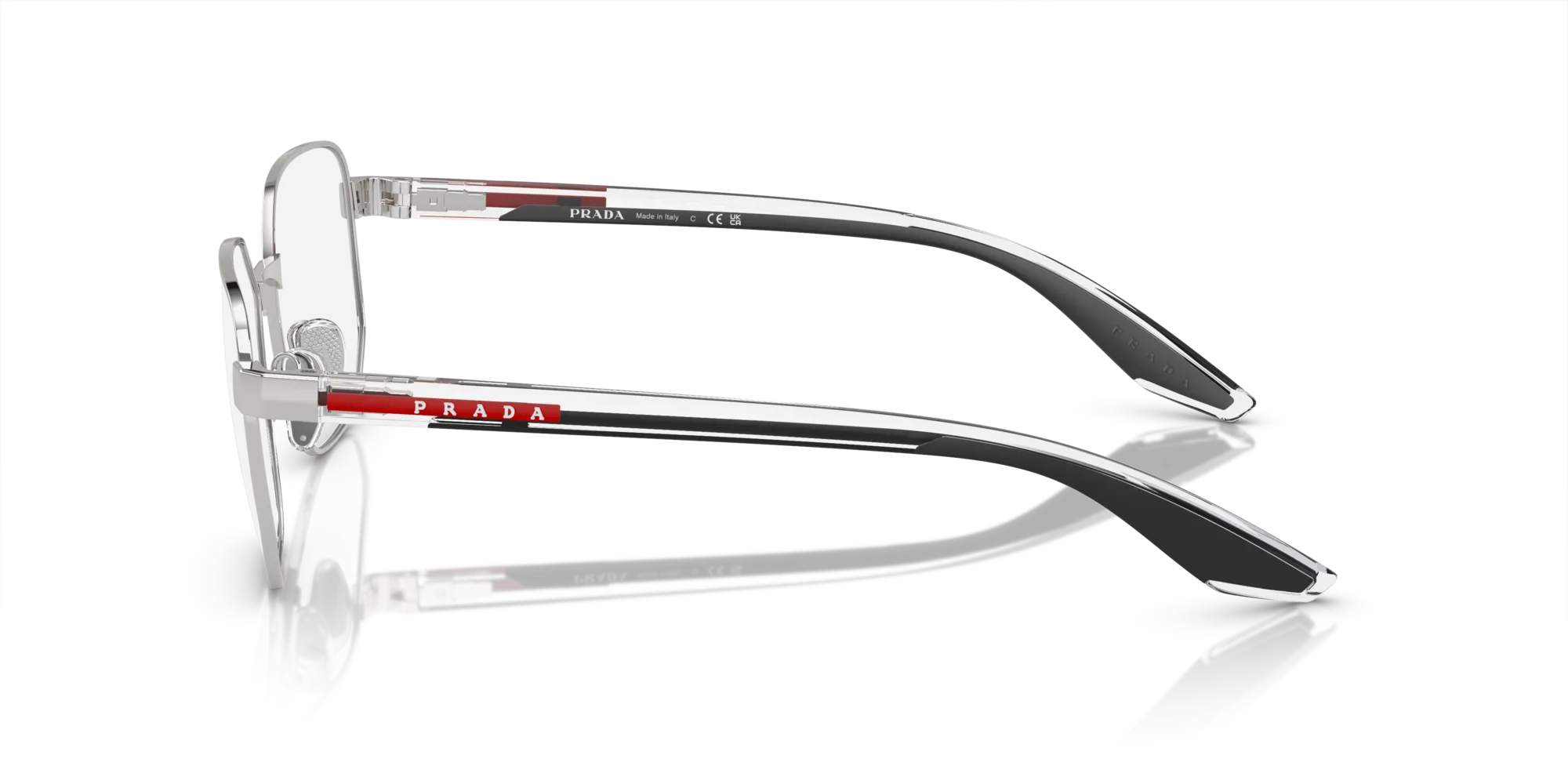 Prada Linea Rossa PS 50QV 1BC1O1 Montature da vista Metallo Argento Geometrica Normale - immagine 4