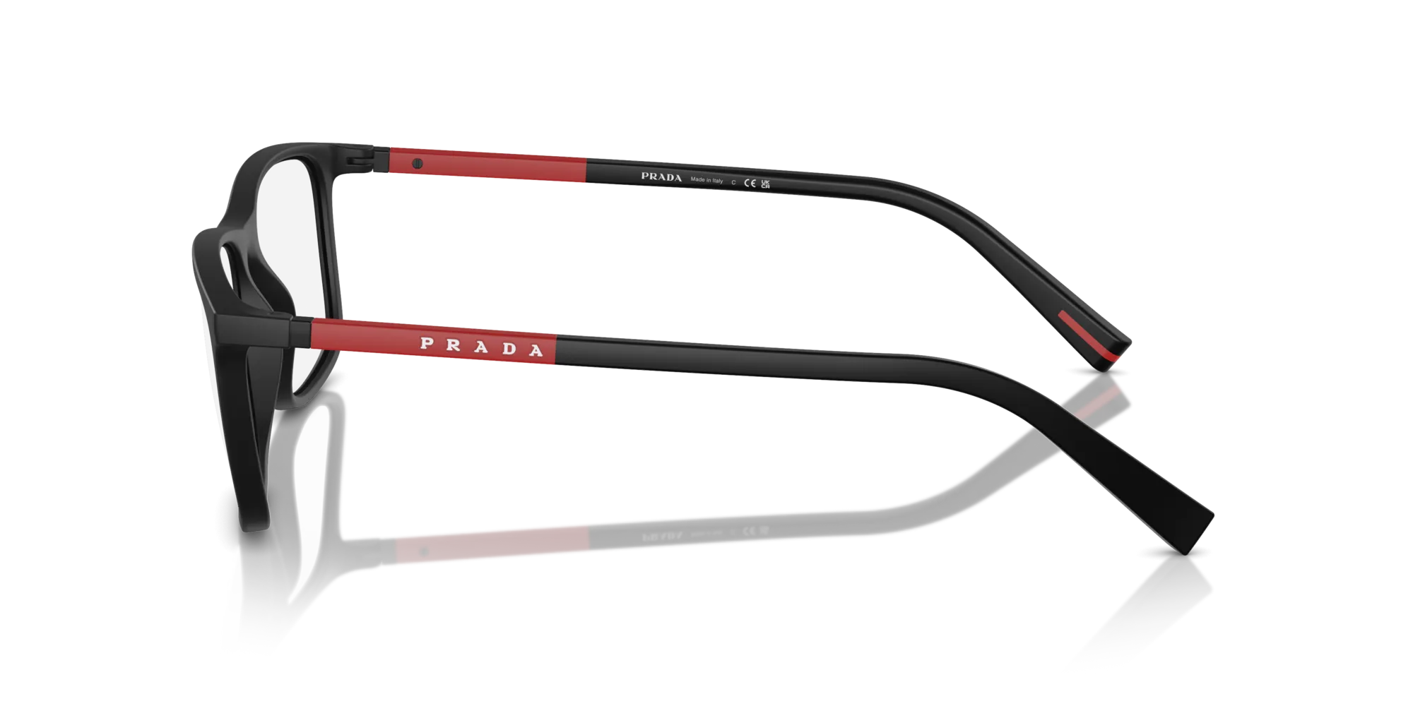 Prada Linea Rossa PS 03QV DG01O1 Montature da vista Iniettato Nero Squadrata Normale - immagine 4