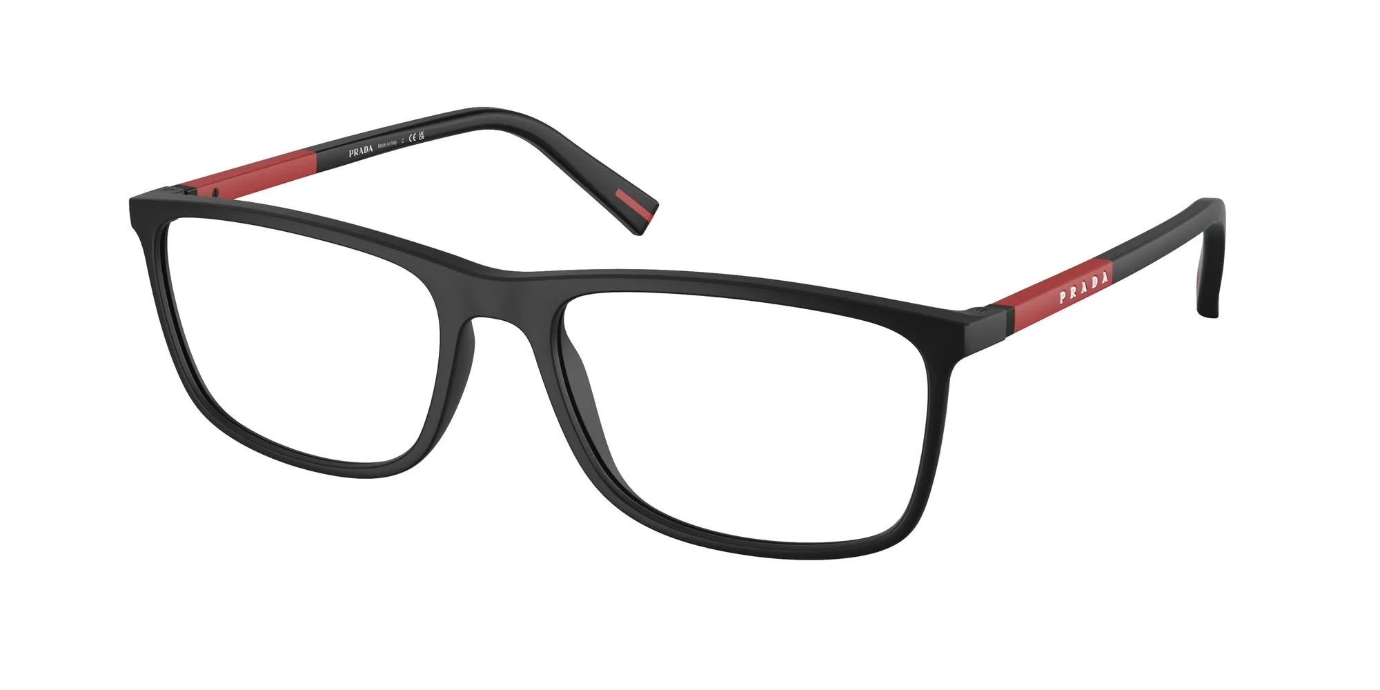 Prada Linea Rossa PS 03QV DG01O1 Montature da vista Iniettato Nero Squadrata Normale - immagine 1
