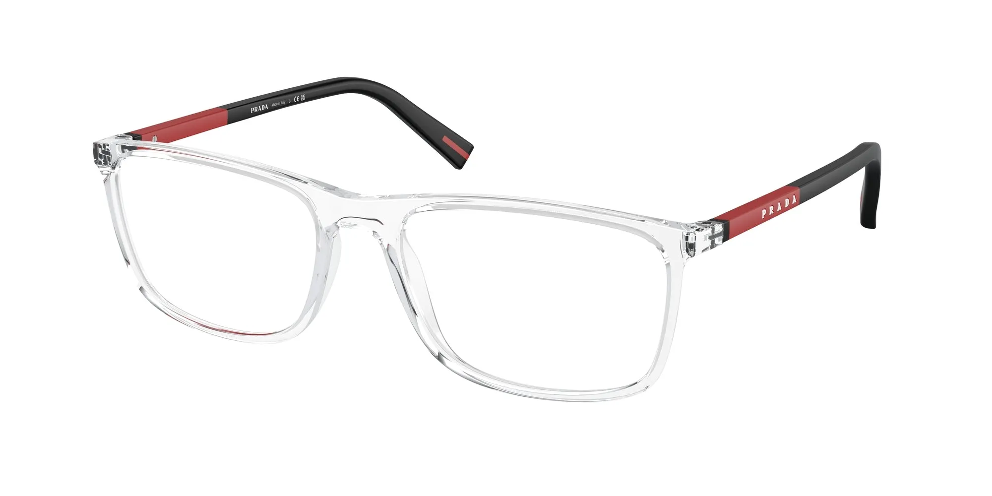 Prada Linea Rossa PS 03QV 2AZ1O1 Montature da vista Iniettato Trasparente Squadrata Normale - immagine 1
