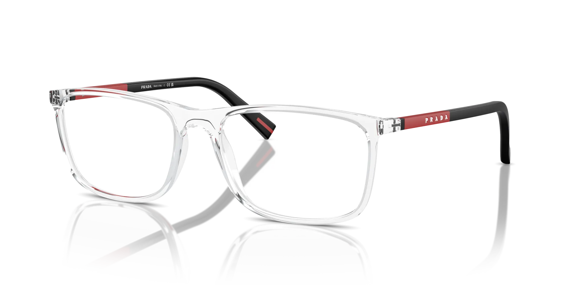 Prada Linea Rossa PS 03QV 2AZ1O1 Montature da vista Iniettato Trasparente Squadrata Normale - immagine 4